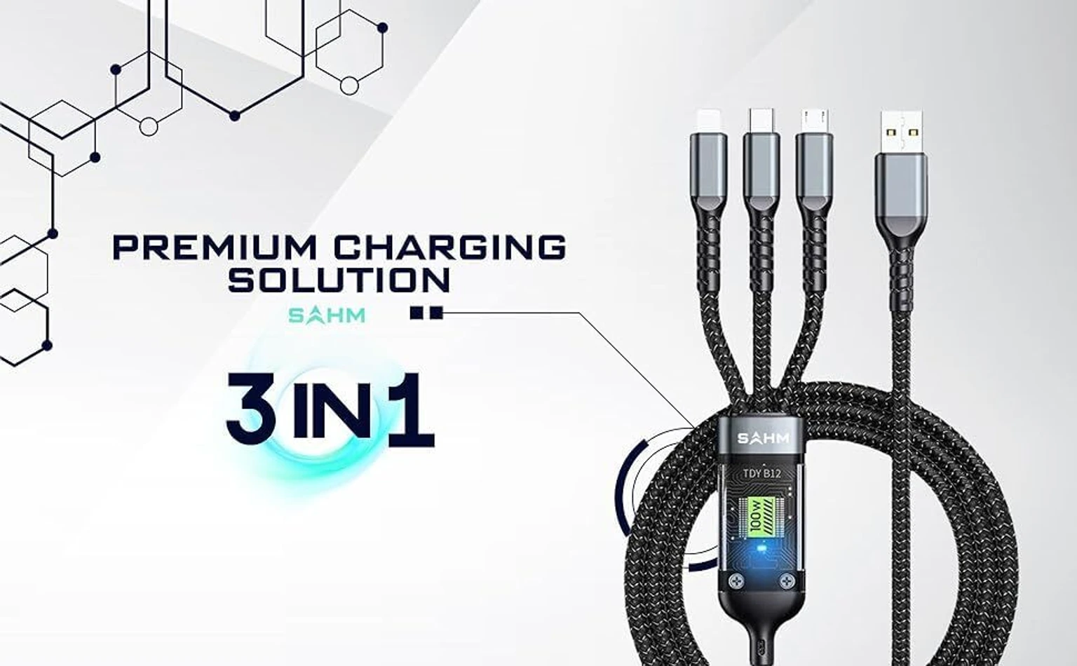 CYBRINOTECH Gaffar Gadgets 3-in-1 Cable - Image 2