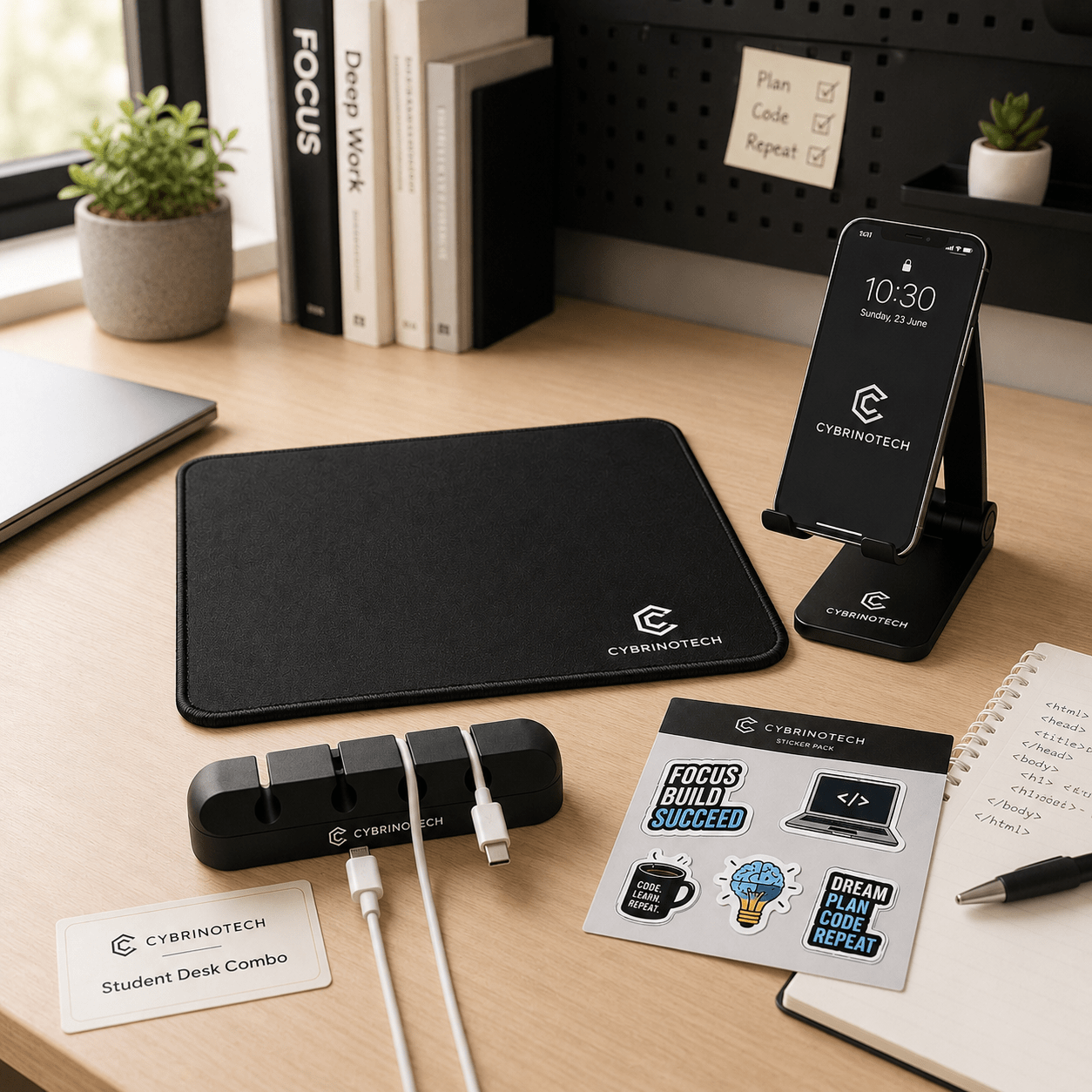 Student Desk Combo Pack – Study & Tech Essentials