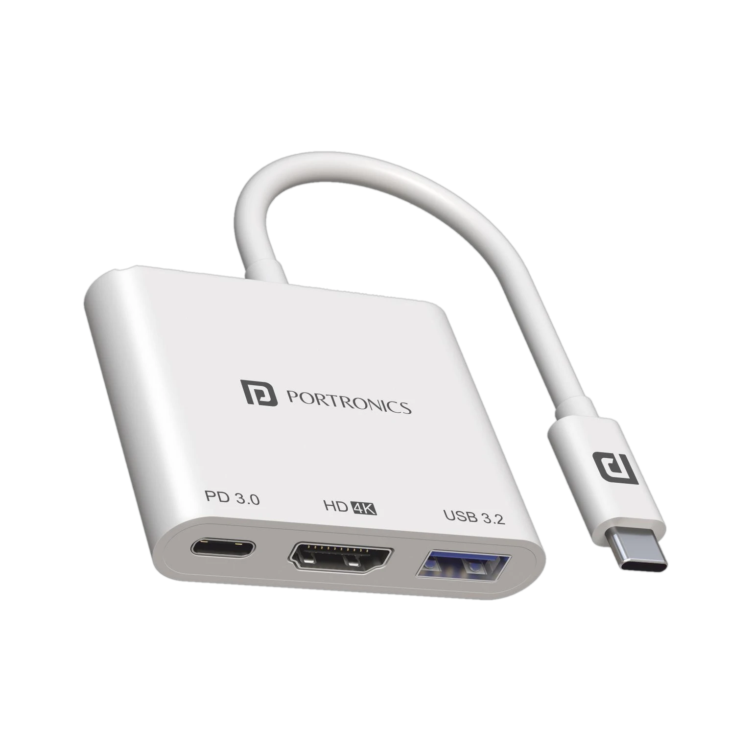 Portronics C- Multiport Adapter HDMI Connector (White) - Image 4